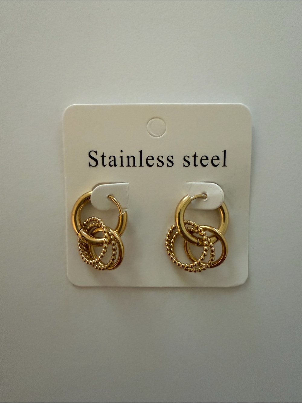 Gold Interlocking Hoop Cluster Earrings